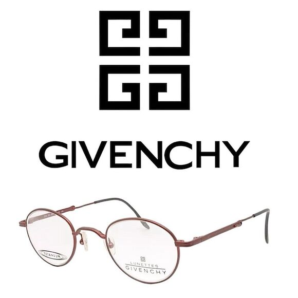 Vintage Givenchy Titanium Red Prescription Frame Eyeglasses 335 06 000 45-25-135 - Picture 1 of 8